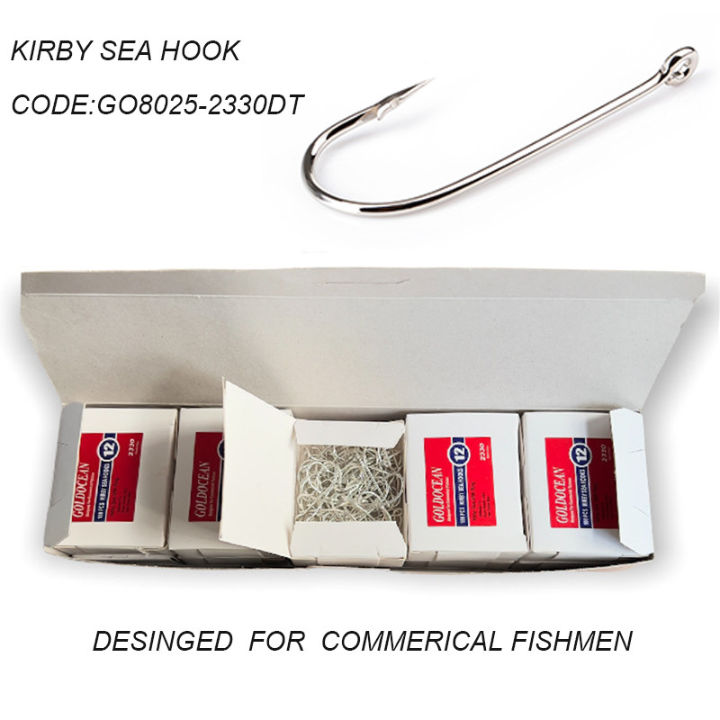 High Carbon Steel 8253 2330 KIRBY Sea Fishing Hook Ultral Antirust with Ring Desiged For Commerical