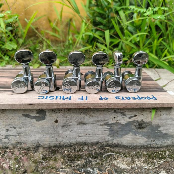 Dryer gitar Cort Locking tuner 6 Reverse In Line Screwless Chrome - IM