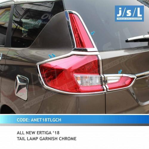 Garnish Stoplamp Cover Lampu Belakang All New Ertiga 2018 Up Aksesoris Chrome & Hitam Doff Jsl