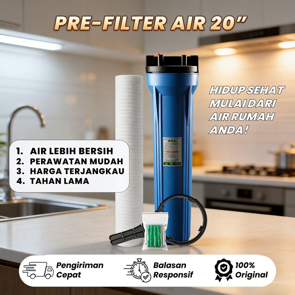 Housing Filter 20 Inch Biru / Transparan