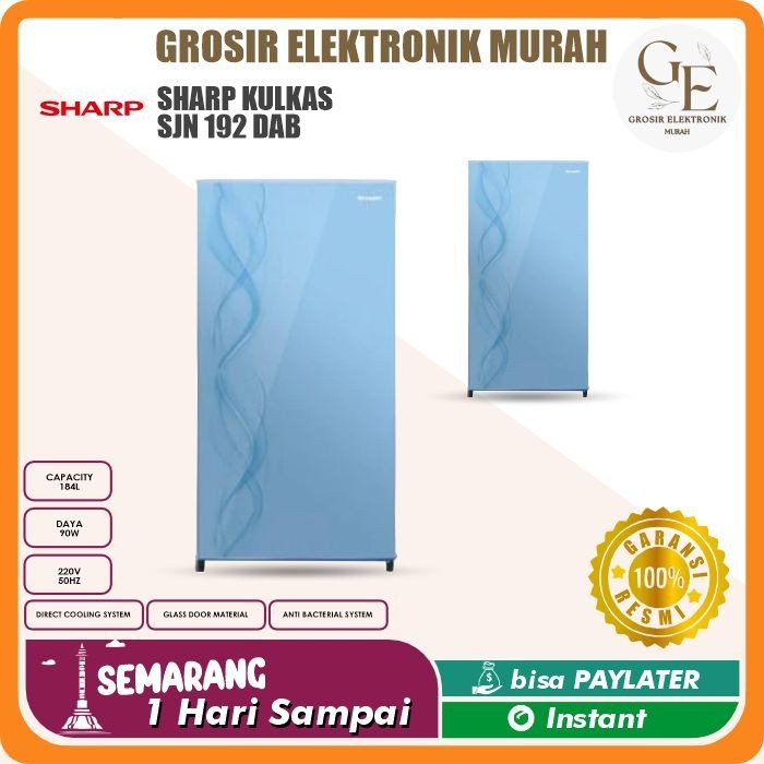 KULKAS SHARP 192 SJ-N192D-SB / SJN 192 LEMARI ES 1 PINTU
