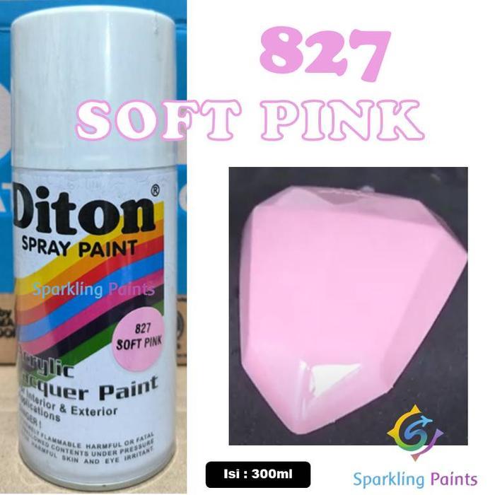 PILOX DITON SOFT PINK 827 300ML WARNA MERAH MUDA PING KILAP MENGKILAP GLOSSY SEPEDA MOTOR MOBIL