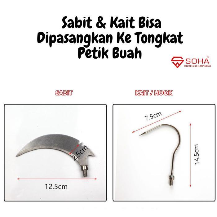 Promo Tk-19 Pisau Sabit Kecil & Kait Bisa Dipasangkan Ke Tongkat Petik Buah Original