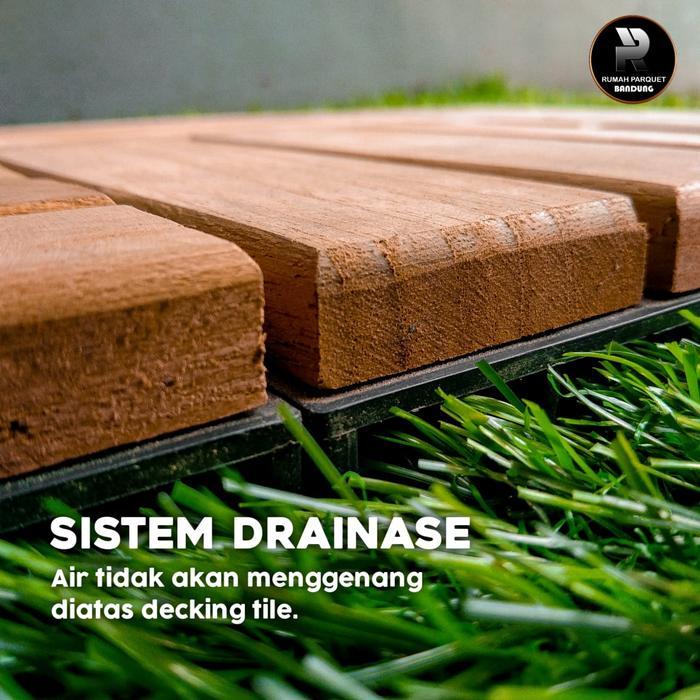 "New" Lantai Kayu Parket Decking Tile Jati Taman Kebun