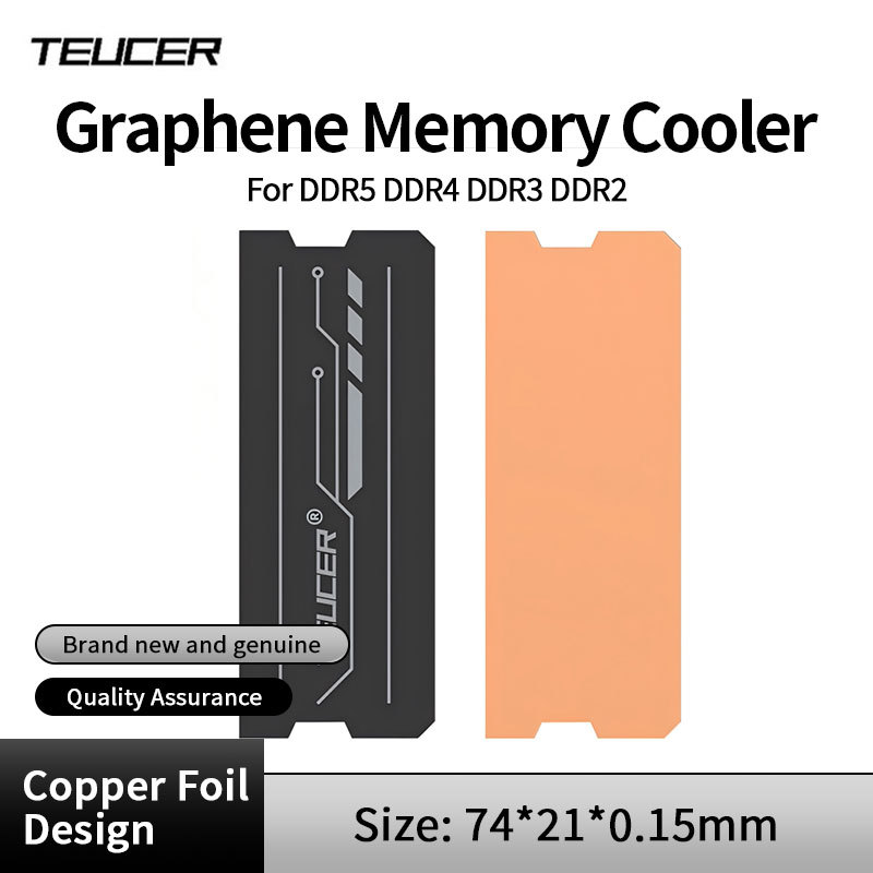 Teucer Graphene Laptop Ram Heatsink, Dual-Layer Graphene And Copper Foil Design Cooler Memory