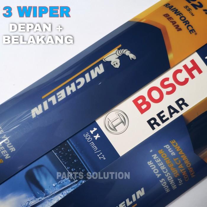 Paket Wiper Depan Belakang Innova Grand Innova Michelin+Bosch Rear