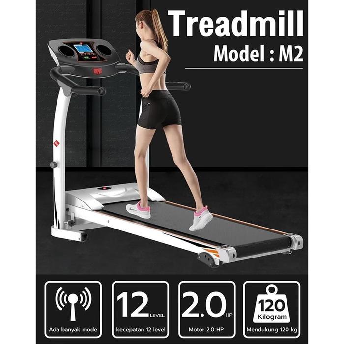 BGsport Treadmill Elektrik Lipat Fitness Cardio model M2 Kaki Otot Gym  Jogging Lari - TREADMILL M2