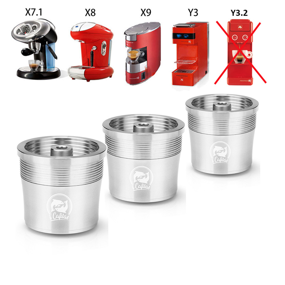 Reusable Coffee Caule For Illy Coffee Machine Refilable Stainless Steel Coffee Caule Tamper Spoon