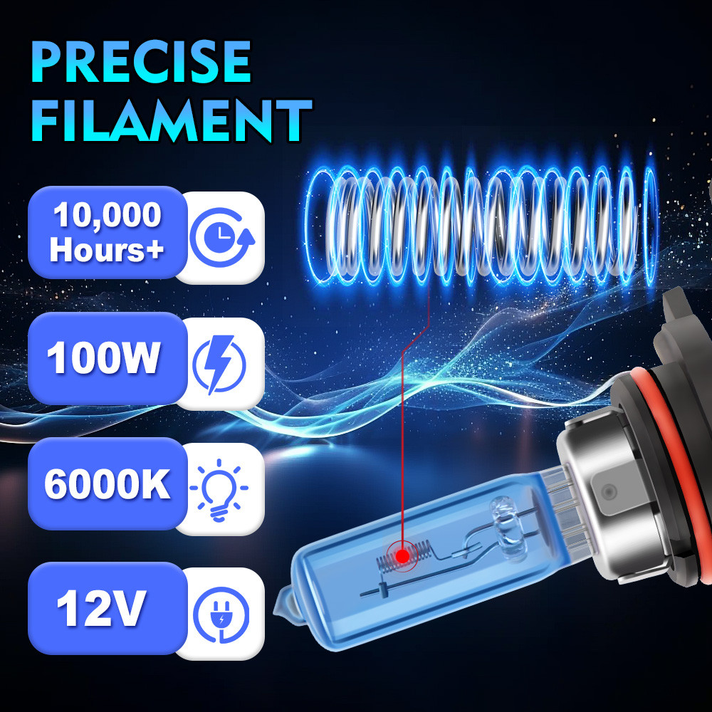 2Pcs Xenon Lamps 80000LM Super Bright Halogen Car Headlight 6000K Super White 12V H1 H4 H7 H11 H13