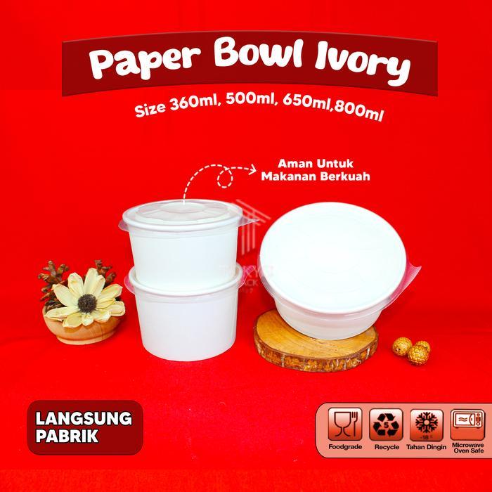Terlaris Paper Bowl 650 Ml / Mangkok Kertas / Rice Bowl Paper 650 Ml
