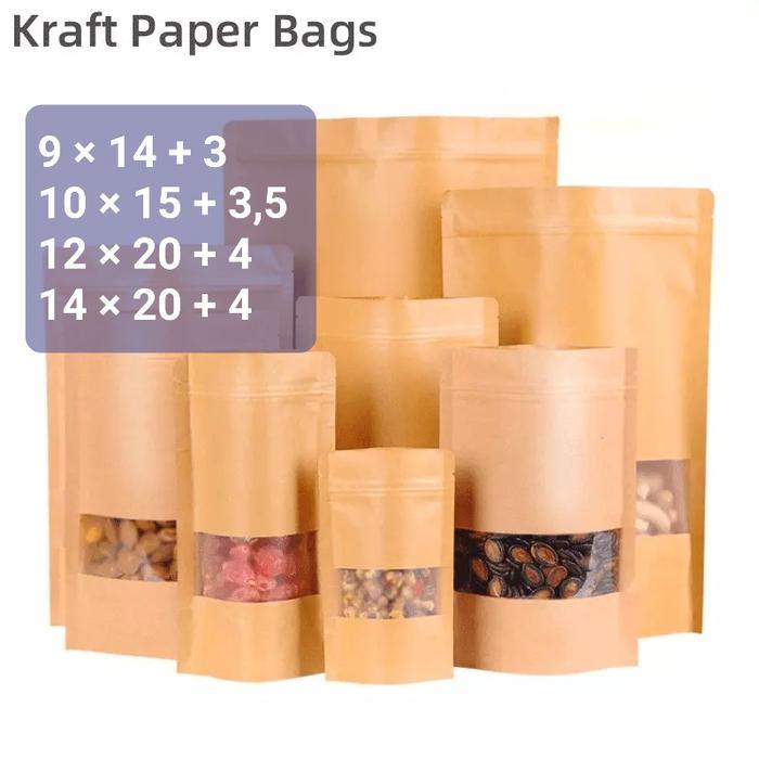 standing pouch kraft paper bag premium