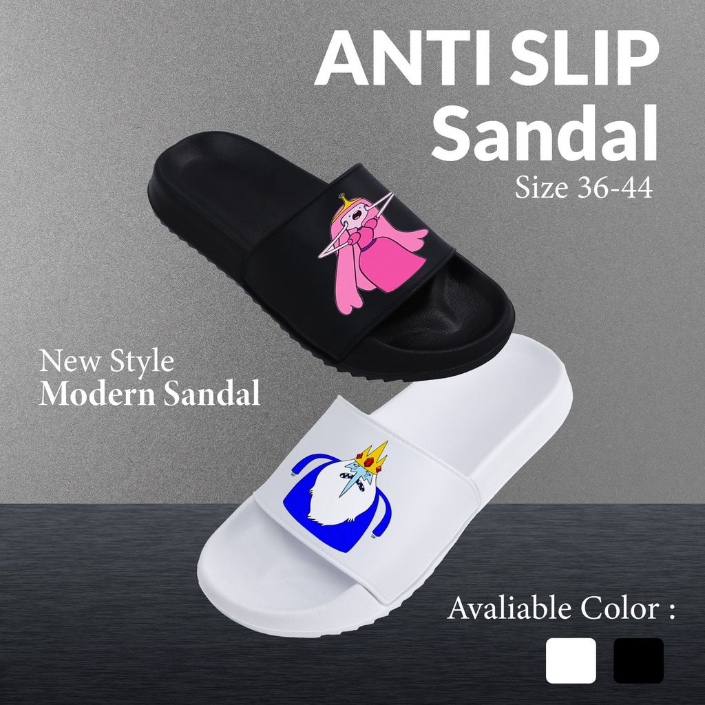 Sandal Anti Slip Couple Wanita Pria Cewek Cowok Adventure Time Princess Bubblegum Ice King, Kualitas