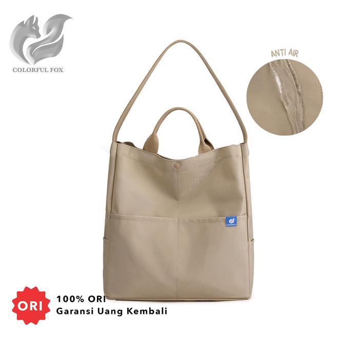 Tas Bahu Wanita Totebag Kuliah Anti Air COLORFUL FOX 0447