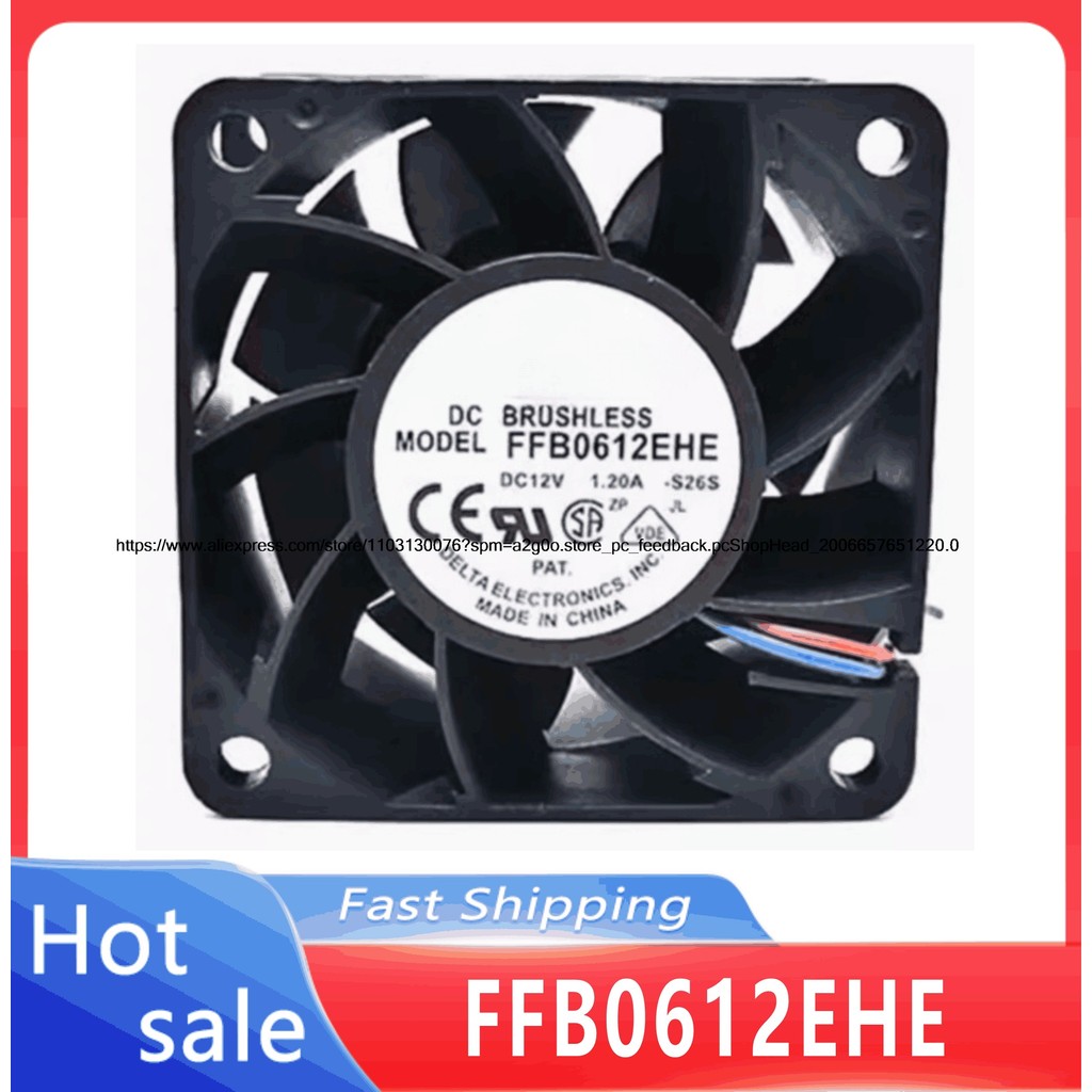 New FFB0612EHE DC12V 1.20A 60*60*38mm Three Lines Cooling Fan ok