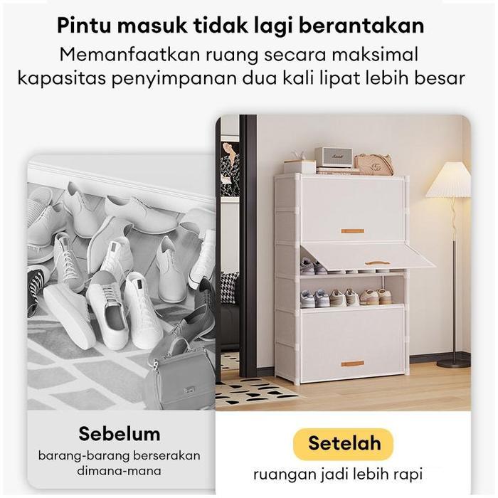 Rak Sepatu Anti Debu Tertutup Lemari Sepatu Kain 9 Susun Rak Sepatu Portable Tahan Air & Debu