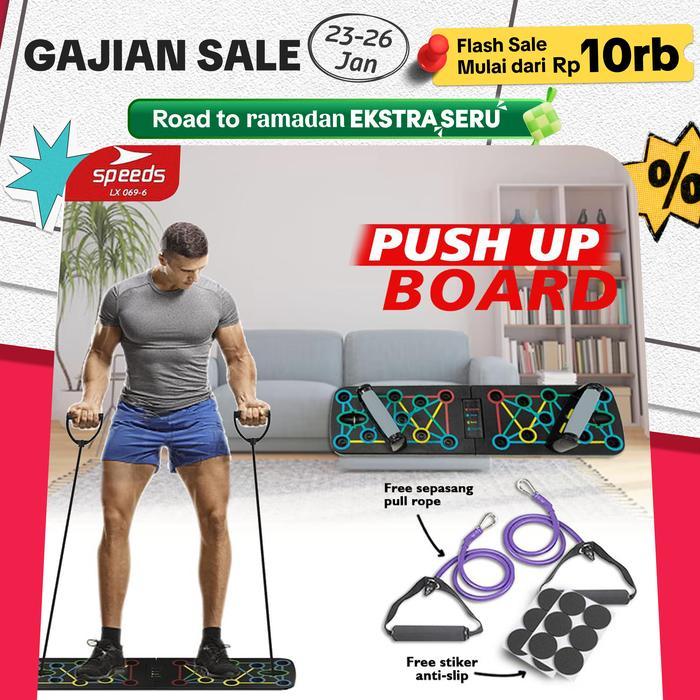 Speeds Push Up Board + Resistance / Push Up Stand Bar Alat Push Up Outdoor Portable 069-6