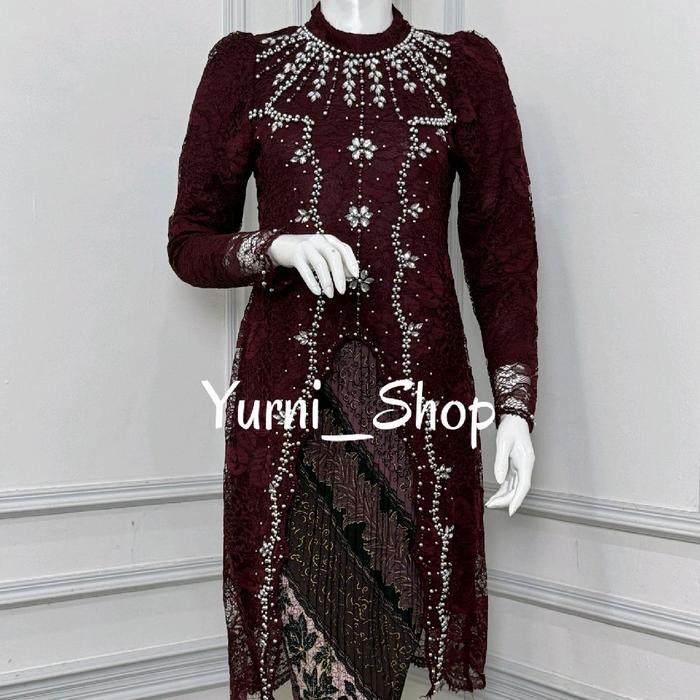 Kebaya Glamor Tunik Glamor Payet Mutiara Tunik Mewah Kebaya Tren Kekinian 2026 Terbaru