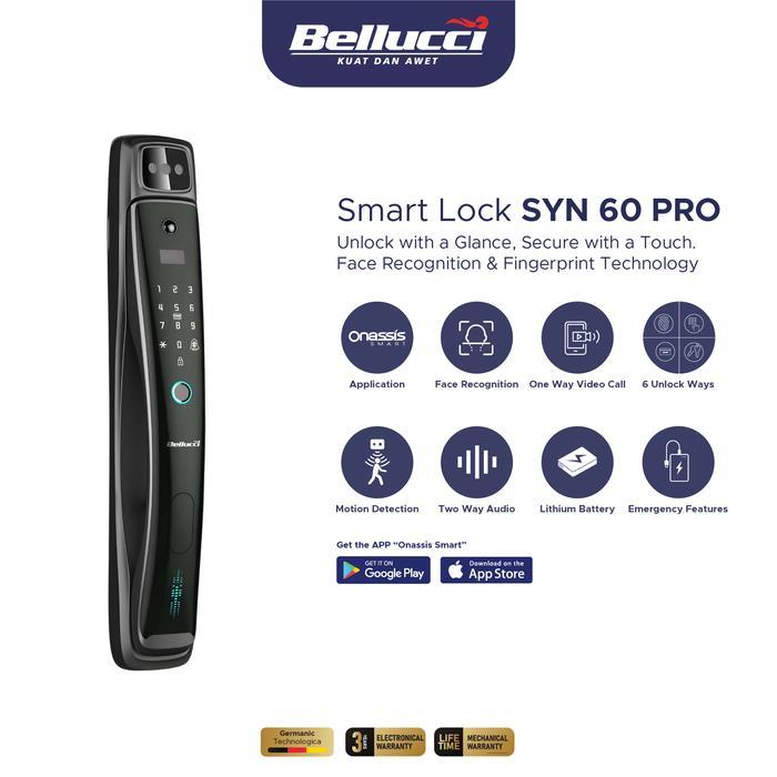 Bellucci Synteza-60 Pro Infrared Palm Detection, Teknologi Pengenalan Wajah 3D Fingerprint, Rfid,