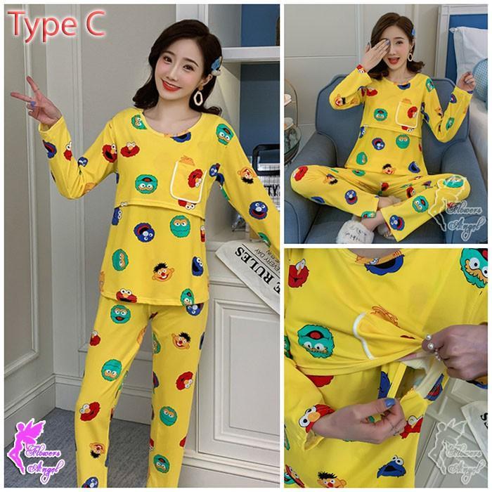 Setelan Baju Tidur Piyama Ibu Hamil Dan Menyusui