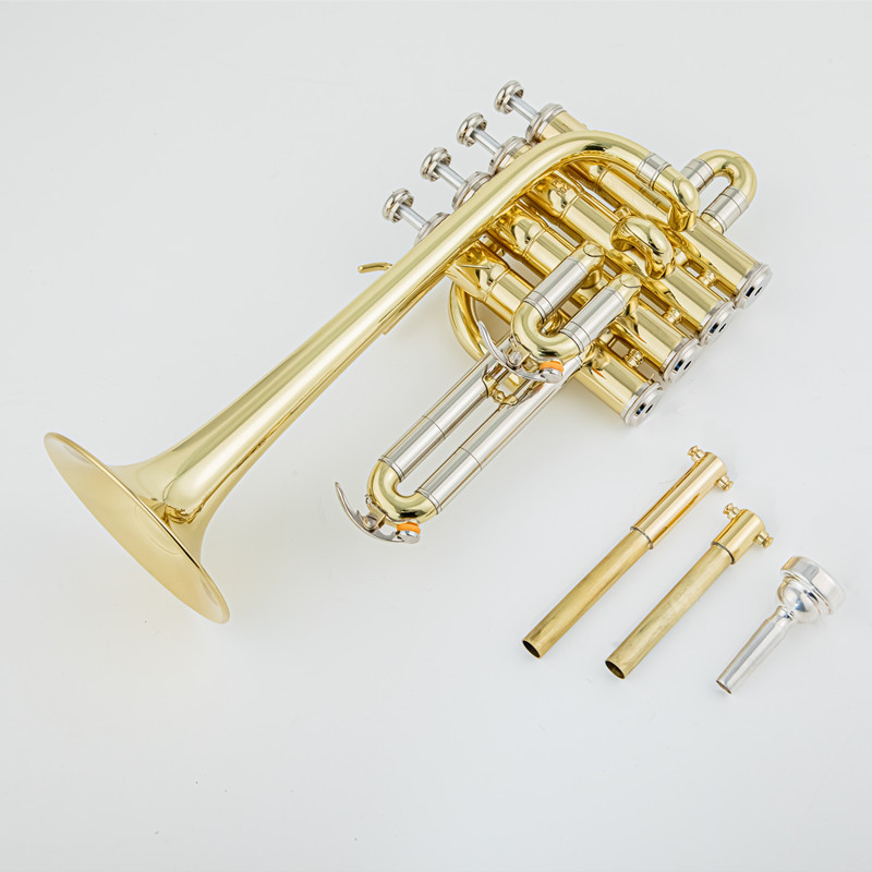 Professional High trumpet Bb Piccolo Trumpet Brass Gold Silver Lacquer Surface Trumpet High Quality