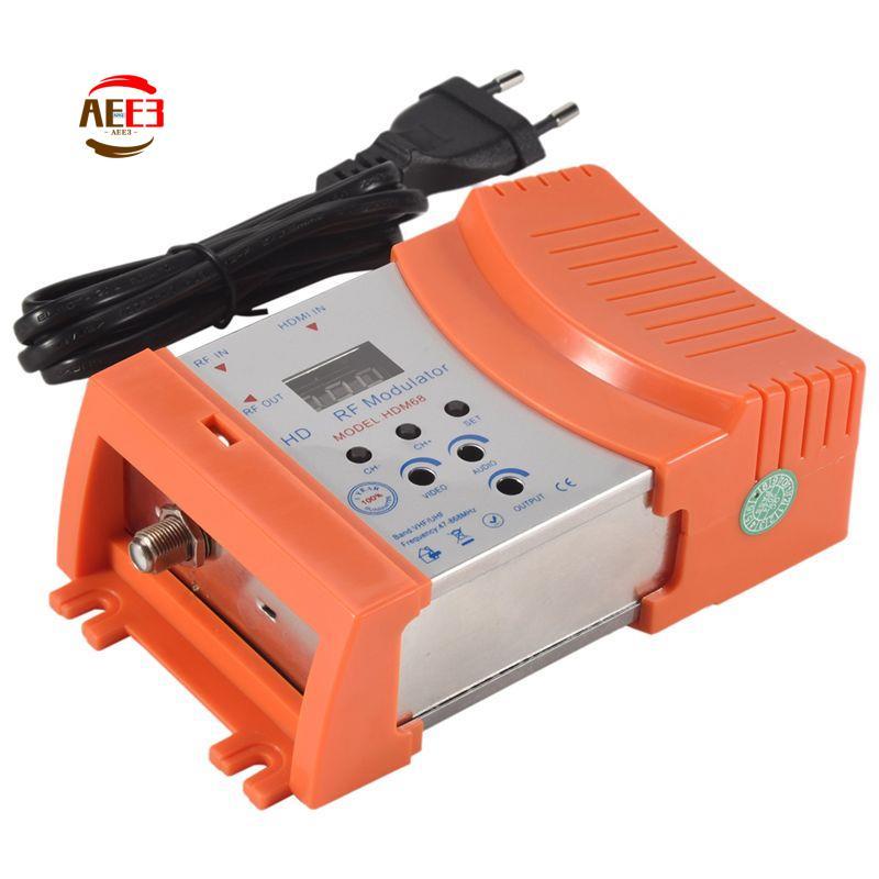 AEE3-New HDM68 Modulator Digital RF Modulator AV To RF Converter VHF UHF PAL/NTSC Standard Portable