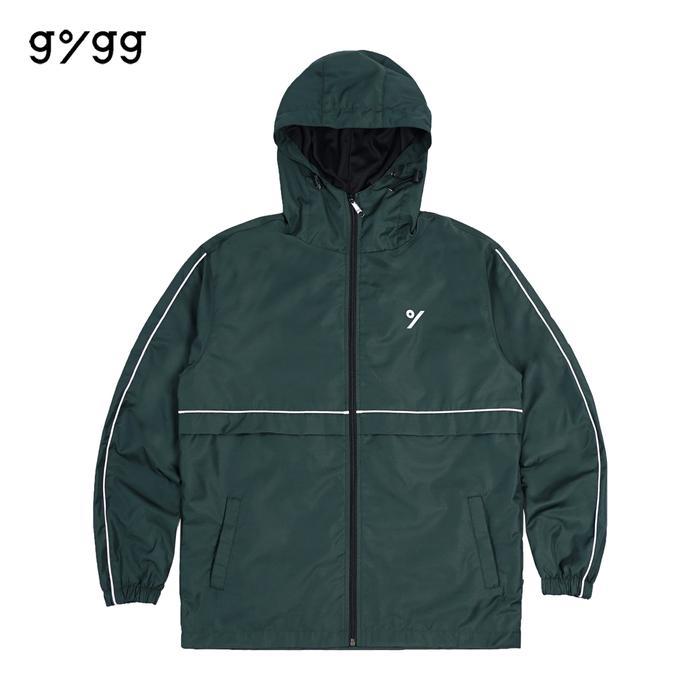 Gigg - Bloop - Jacket Parasut Cowok Army - Jaket Waterproof Outdoor - Jaket Hoodie Nylon Pria Hijau