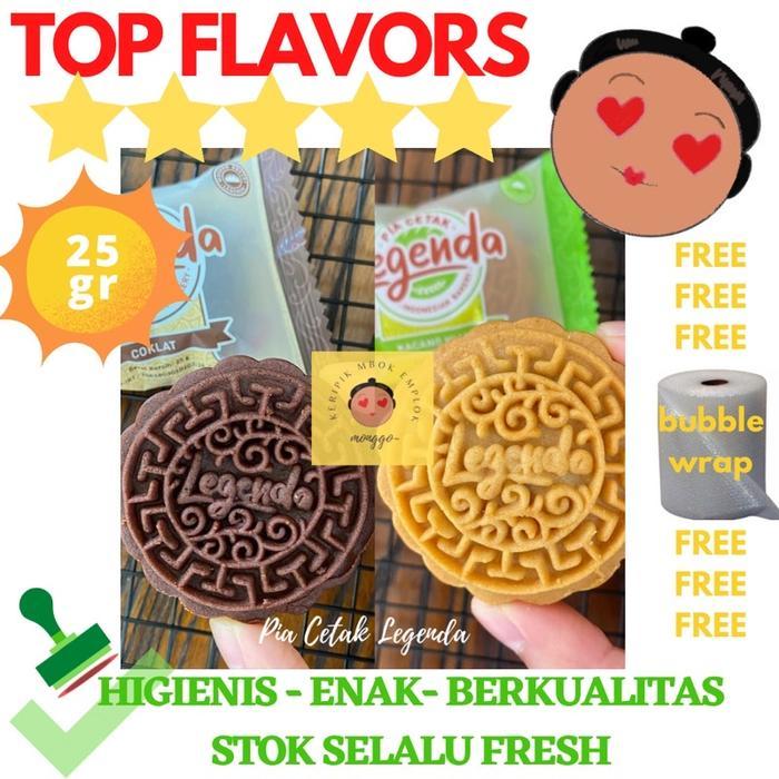 "New" (ISI 10) PIA CETAK LEGENDA MINI MOONCAKE KUE BULAN ISIAN COKELAT KACANG HIJAU PANDAN