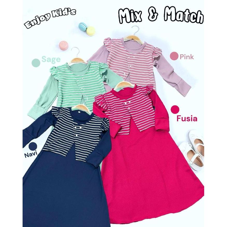 Ini Murah Gamis Anak Perempuan Model Blazer Kancing Mutiara Usia 1-12 Tahun