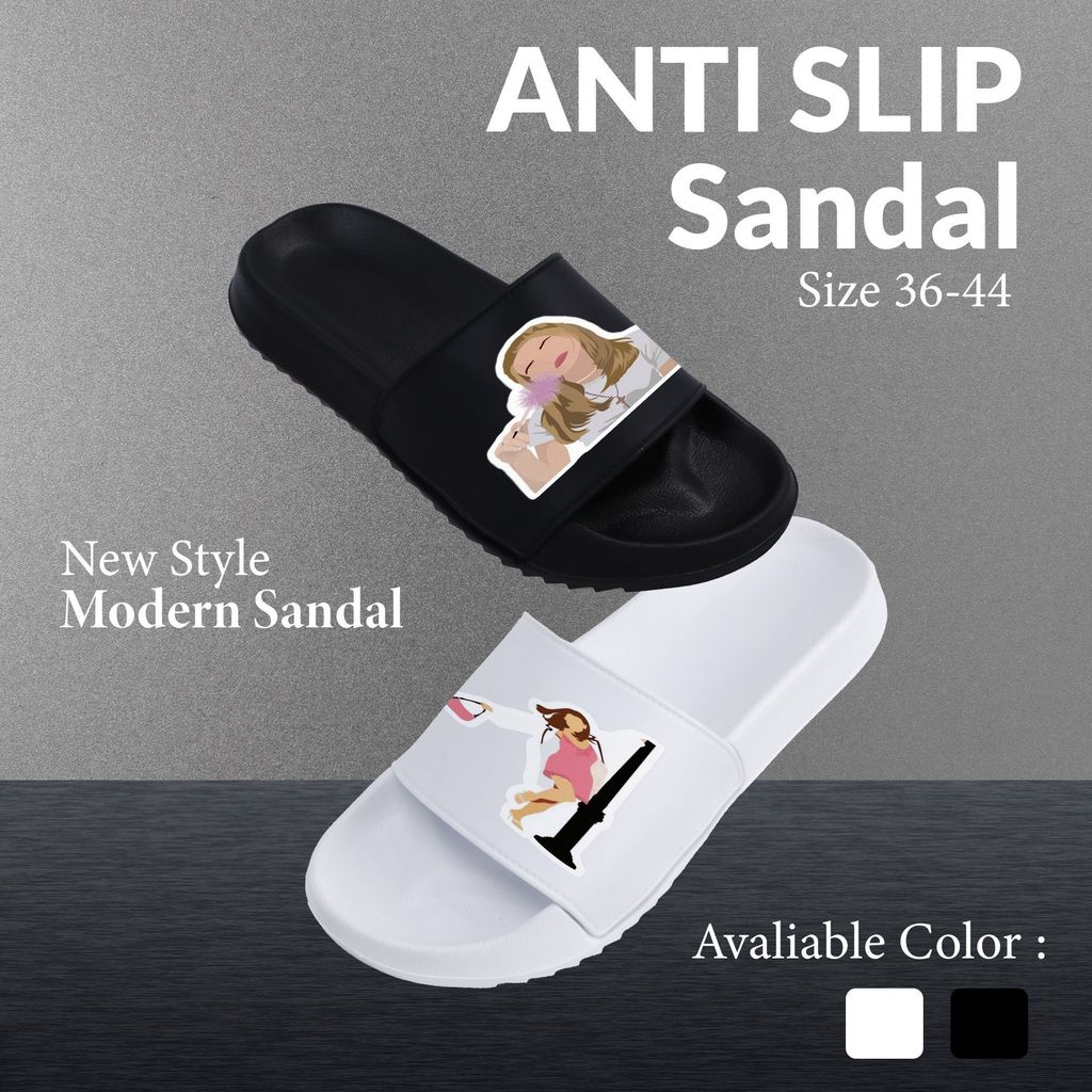 Sandal Wanita Pria Anti Slip Nyaman Sehari-hari Couple Cowok Cewek Modern Trendy Indoor Outdoor Kual