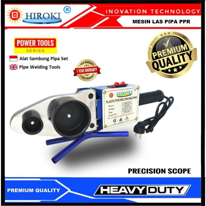Hiroki Mesin Las Pipa Ppr 20 63 Mm Besar 1500 Watt Timer Pemanas Heater Trafo Las Pvc