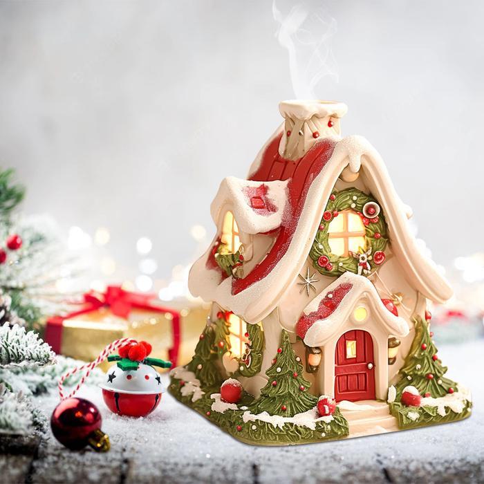 CHRISTMAS INCENSE BURNER CREATIVE COTTAGE INCENSE BURNER CABIN INCENSE BURNER RESIN VILLAGE HOUSE