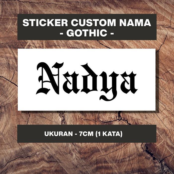 Sticker Decal Nama huruf Gothic - Stiker custom nama gothic sticker laptop mobil motor koper