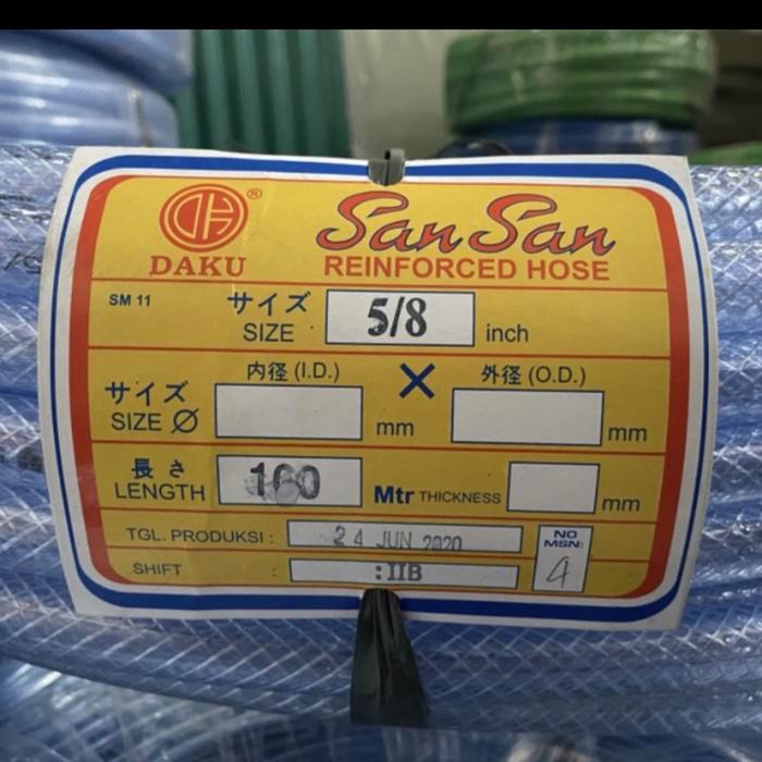 Selang 5/8 san san /selang benang 5/8 1 roll 100 mtr khusus instant