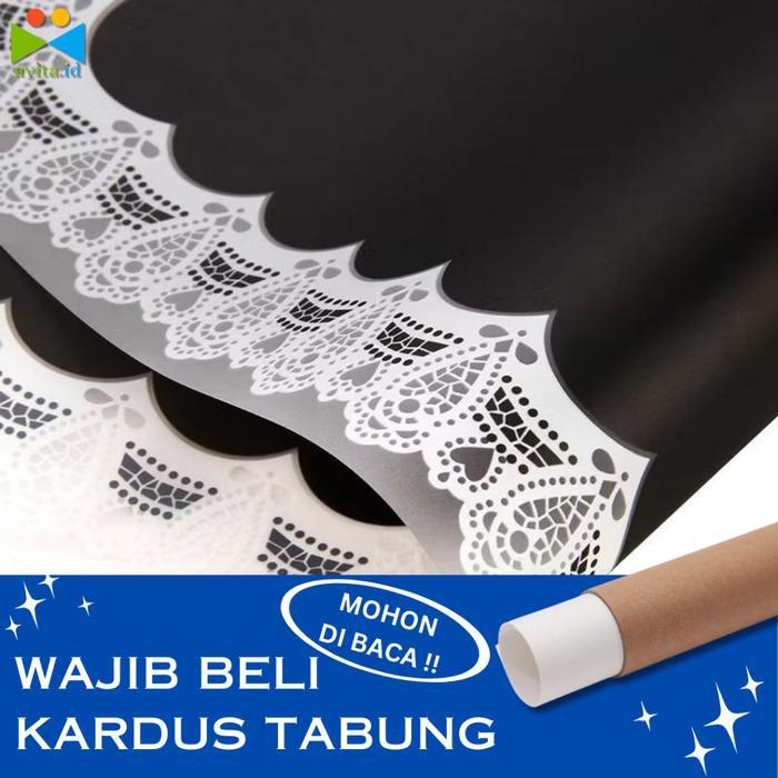 cellophane renda/cellophane motif renda putih/cellophane waterproof/korean cellophane/kertas buket