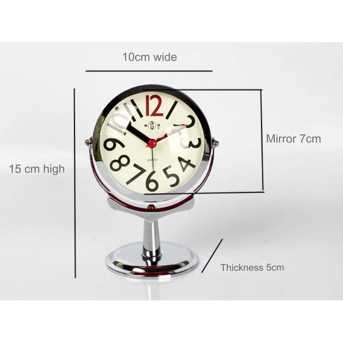 Vintage Table Clock Desk Clock Jam Meja dengan Lampu Alarm Clock