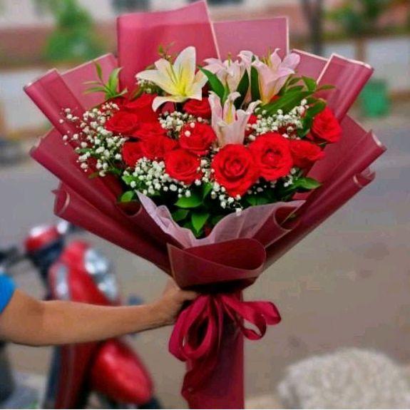 Buket bunga artificial mawar merah buket bunga palsu buket ultah birthday bunga buket jumbo buket