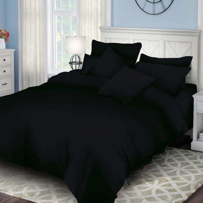 Bedcover Aja Rosewell Tanpa Sprei Single Hitam Pekat 140x200 cm