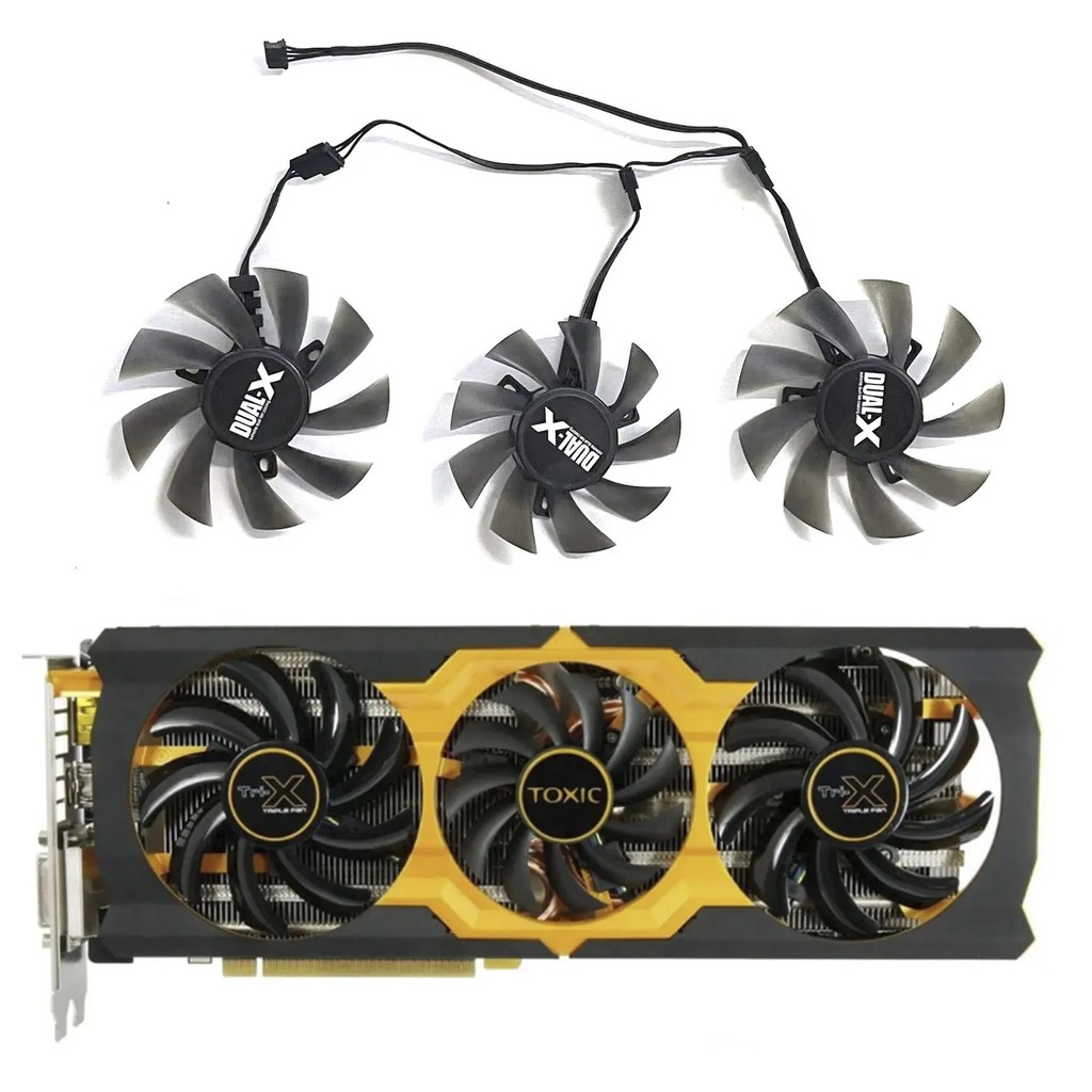 3FAN double ball graphics card cooling fan 85MM 75MM 4PIN suitable for Sapphire R9 270X Sapphire R9 