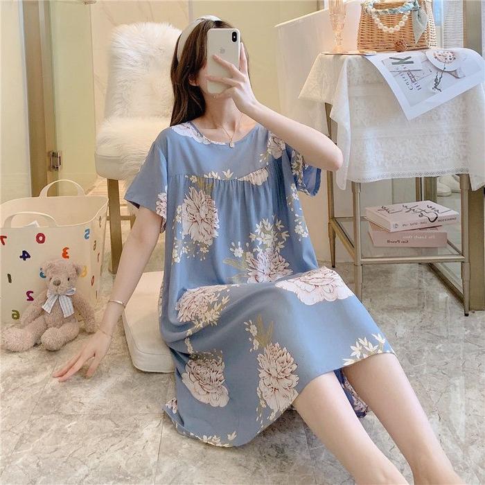 "New" KINIE Daster Rayon Viscose Wanita Model Haruka Baju Tidur Panjang Adem Lembut Busui Kain Tipis