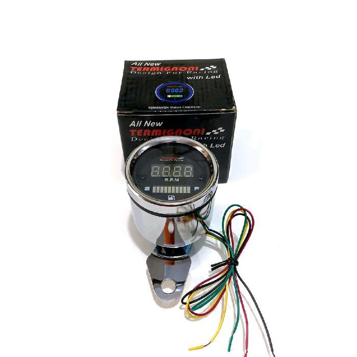 Rpm Amper pengukur bensin Tachometer + Fuel Meter Digital Racing 2 in 1 universal Motor