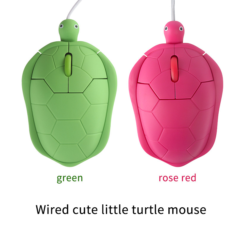 Wired Cute Mouse Green And Rose Red Matte Texture Plug And Play Low Button Office Use Play Game