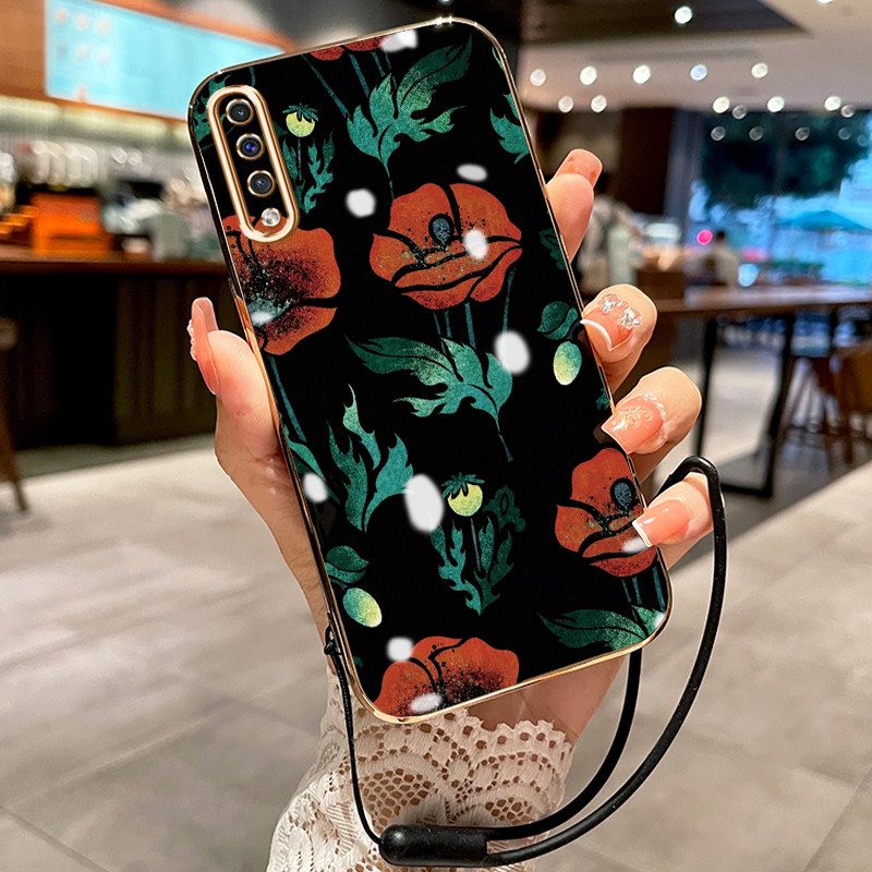 Casing Hp Untuk Samsung Galaxy A50 A50s A30s Case Bunga Seni Mewah Aneh pelapisan Kekinian Cesing si