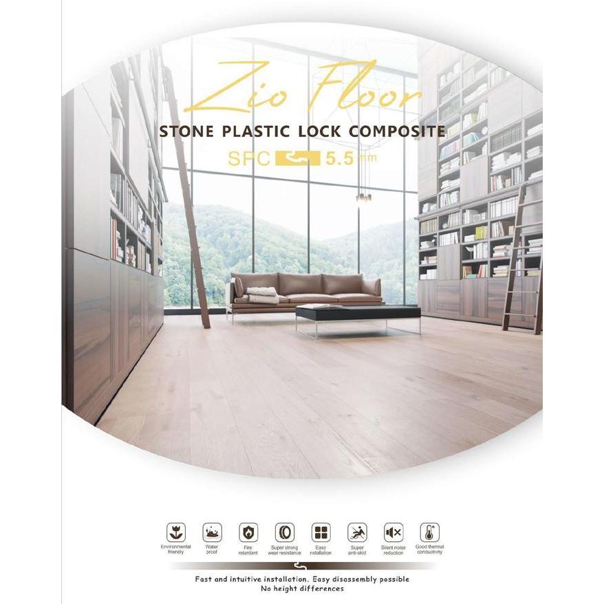 Zio Floor SPC 5.5mm Lantai SPC + Busa SPC Lantai Vinyl Floor IXPE