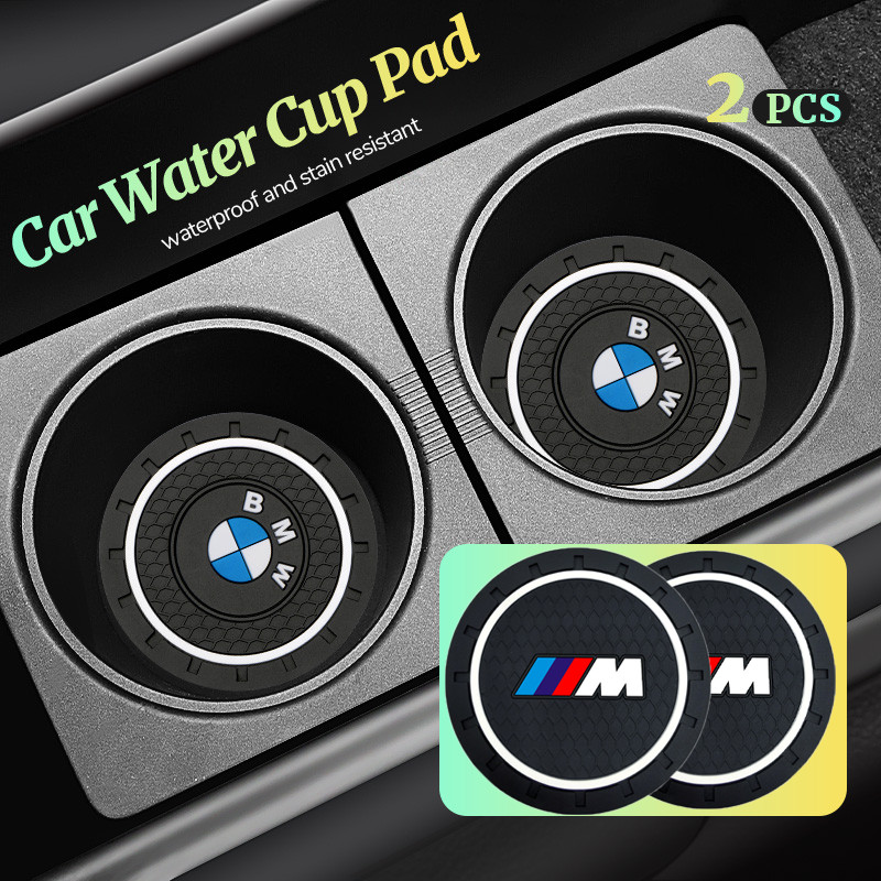 2Pcs Car Water Cup Bottle Holder Anti-slip Pad Mat Silica Gel for 8MW M E30 E34 E36 E39 E46 E52 E53 