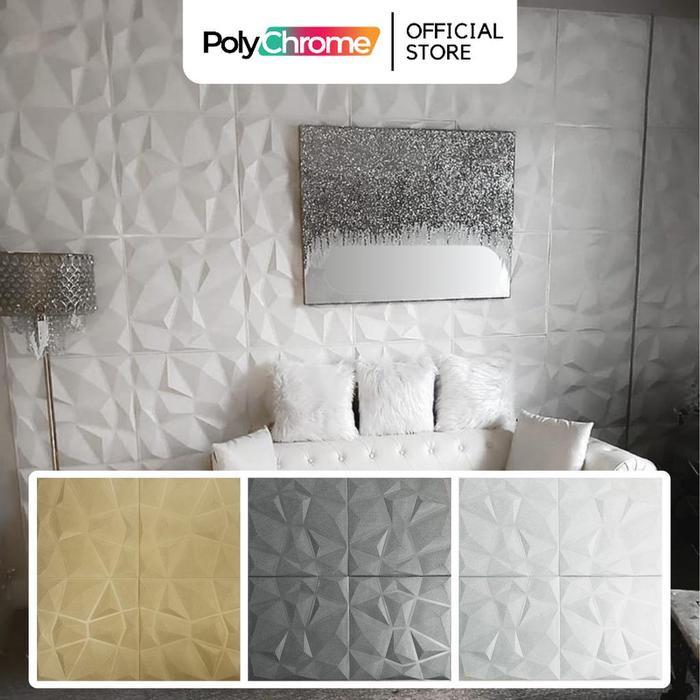 3D Foam Diamond Permata Batik 70x70 cm Tebal 6 mm Wallfoam Jamur