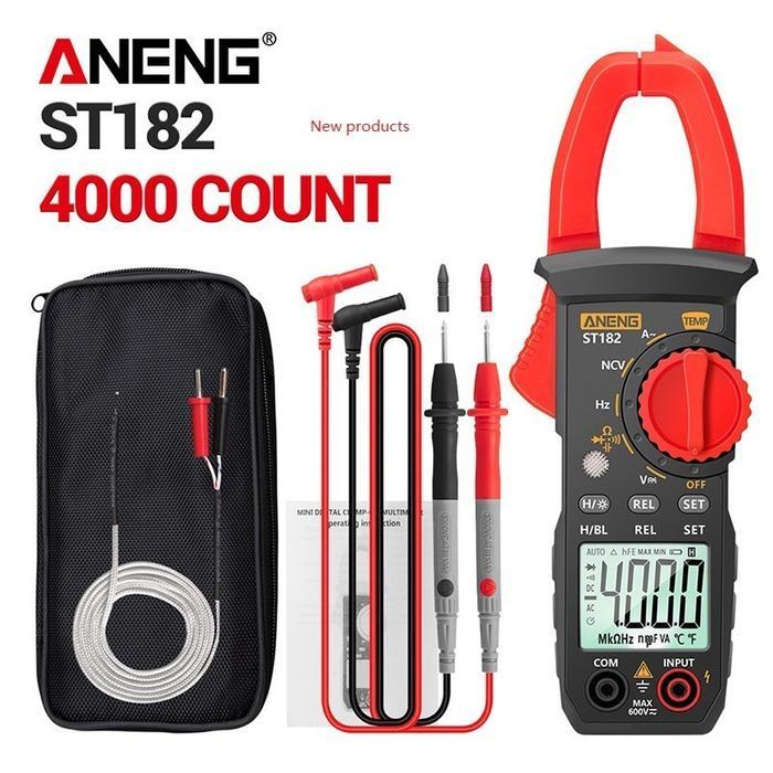 Aneng St182 Digital Clamp Meter Ac Dc Voltmeter Amperemeter Multimeter Dengan Layar Lcd Lampu Latar