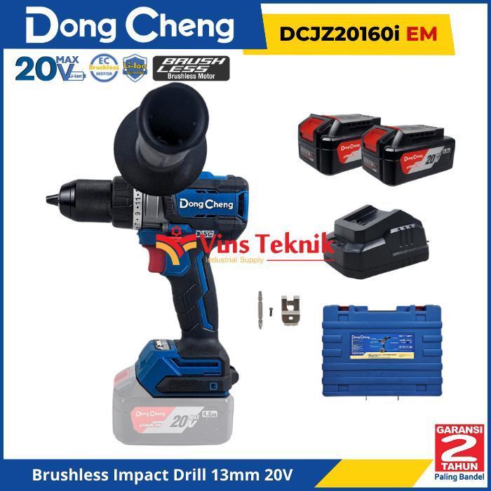 DongCheng DCJZ20160i EM Mesin Bor Baterai Cordless Brushless Impact Drill 13mm 20V DCJZ20160iEM