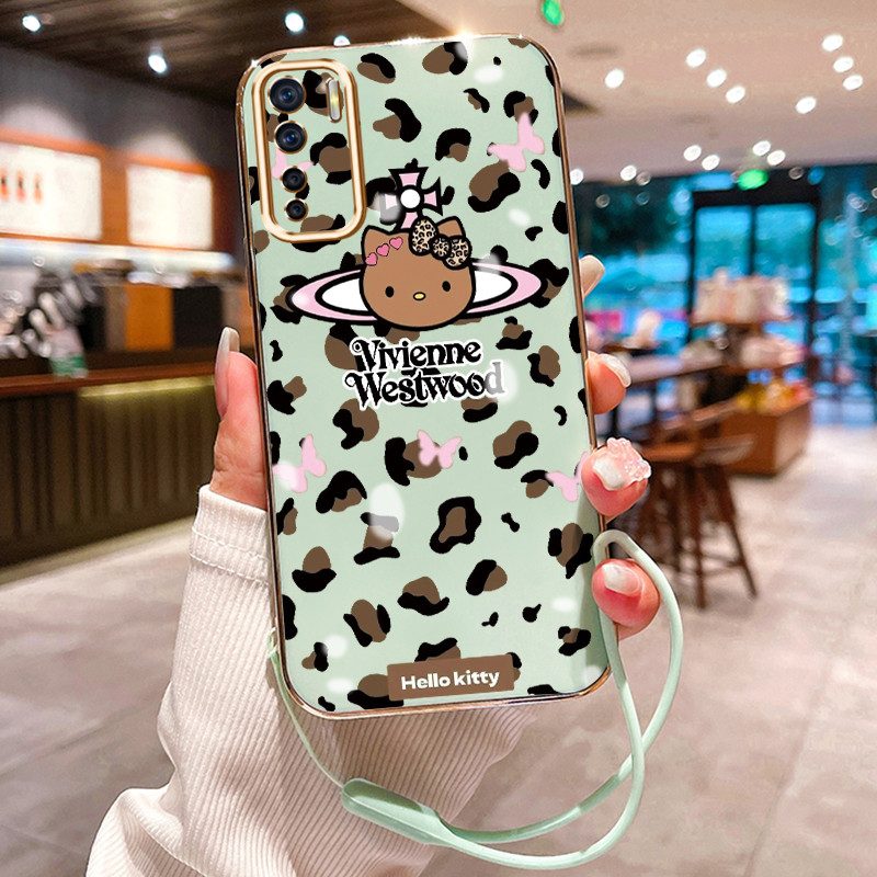 Casing Hp Untuk OPPO A91 Reno 3 F15 Case Casing Kartun Leopard pola Kasus pelapis samping HP Kasing 