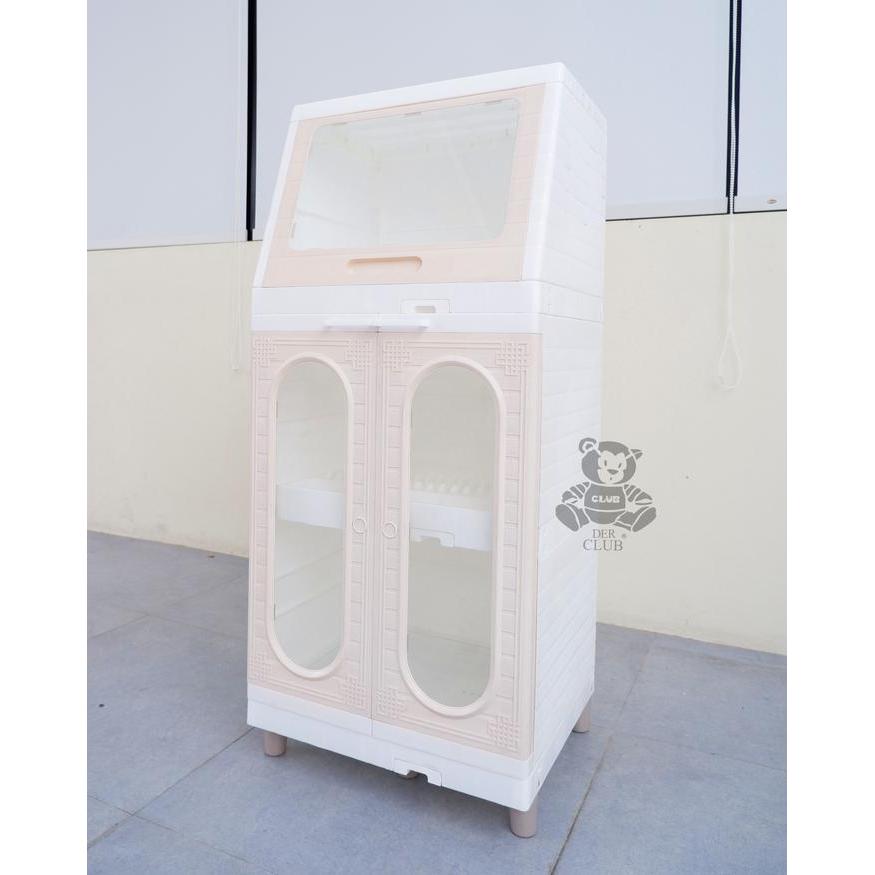 Himalaya Club Dish Rack - Lemari Piring rak Dapur Plastik Dengan rak Piring Dan Pintu Kaca - Lemari