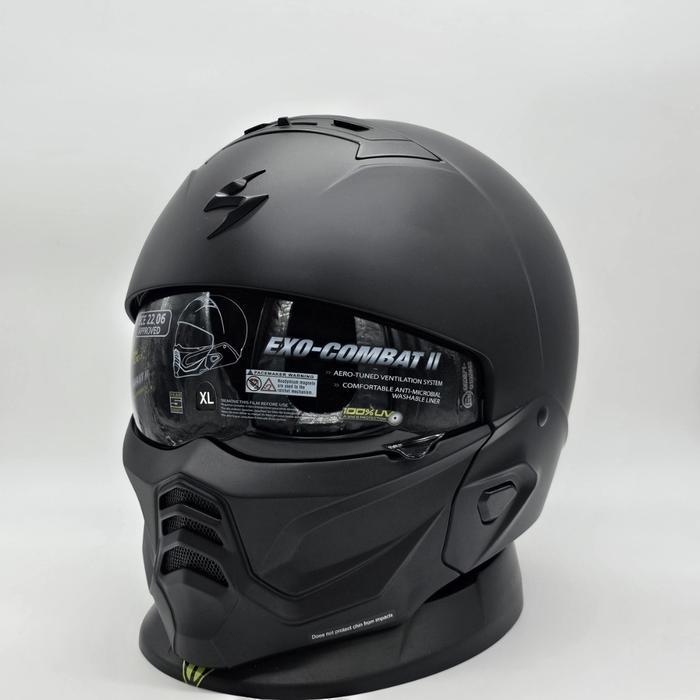 HELM SCORPION EXO COMBAT II MATT BLACK DOFF COVERT PILOT HARLEY TOURING MODULAR